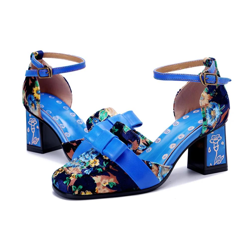 Socofy Raffan floral bow sandal 3