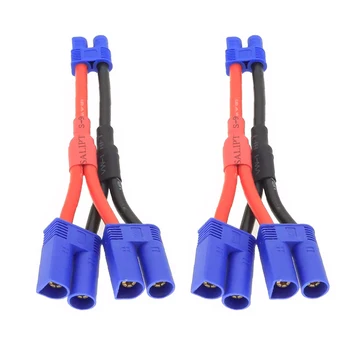 S0d1ac77e576f478199e6fd4a7760ddefm.jpg 1/2 pièces 2 prise mâle EC5 à 1 connecteur femelle EC3 câble de Charge de fil parallèle 12awg 10cm pour moteur de chargeur RC ESC