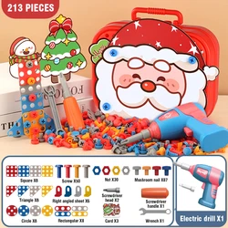 Kids' Dinosaur Construction Tool Kit - Electric Drill & 3D Puzzle Pretend Play Set (213Piece with Drill)
