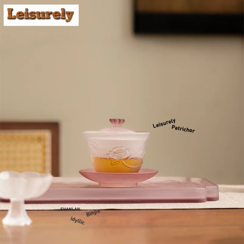 Azure Stone Gaiwan Japanese Heat Insulation Tea Tureen Household Tea Bowl with Lid Kit Tea Maker Cover Bowl Teaware Decoration