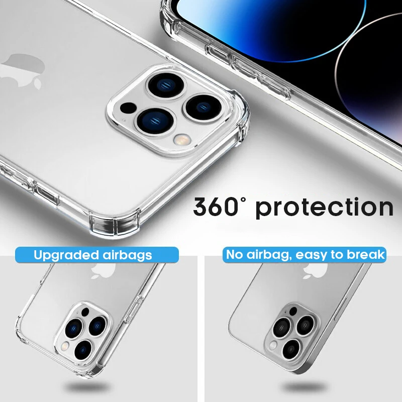 Luxury Clear Shockproof Phone Case with Enhanced Protection