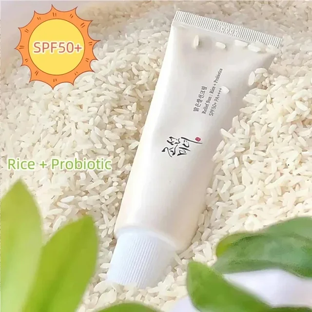 SPF50+ Sunscreen Korean Rice Probiotic Solar Blocker Skin Whitening Cream Anti UV Sun Block Facial Mild Moisturizer Serum 50ml 2