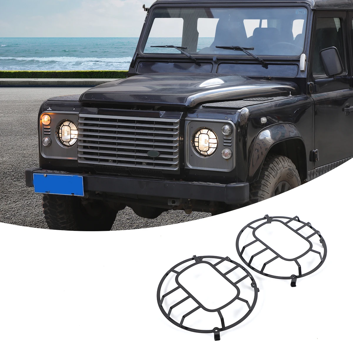 Voor LR Defender 90 110 2020-2022 metalen auto koplamp lampenkap