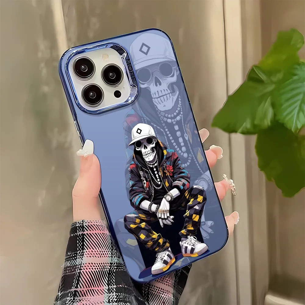 IPhone 15 Pro Max Case, Cool Cartoon Fashion, Skull Graffiti, Color Laser Printing Phone Case, Apple iPhone 14 Pro Max 13 12