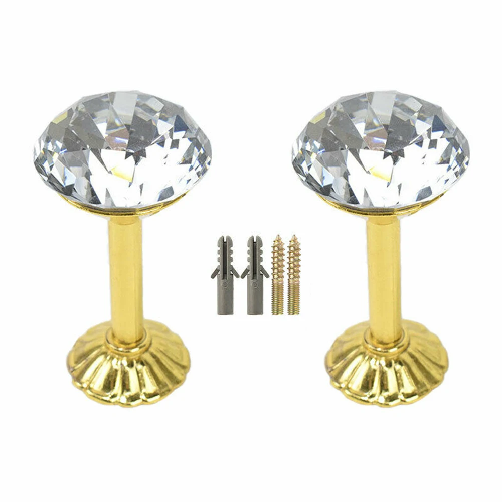 2Pc Crystal Curtain Holdbacks Hooks Wall Tie Backs Hooks Hanger Zinc Alloy Exquisite Diamond Wall Holder For Curtain Decoration
