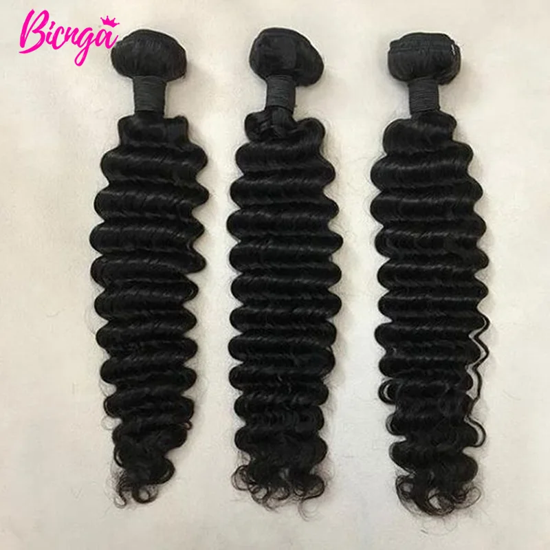 28 30 32 inch Deep Wave Bundles Human Hair Bundles with 4x4 Lace Closure Brazilian Raw Hair Bundles for Women Hair Extensions Free Shipping 3 Days Delivery