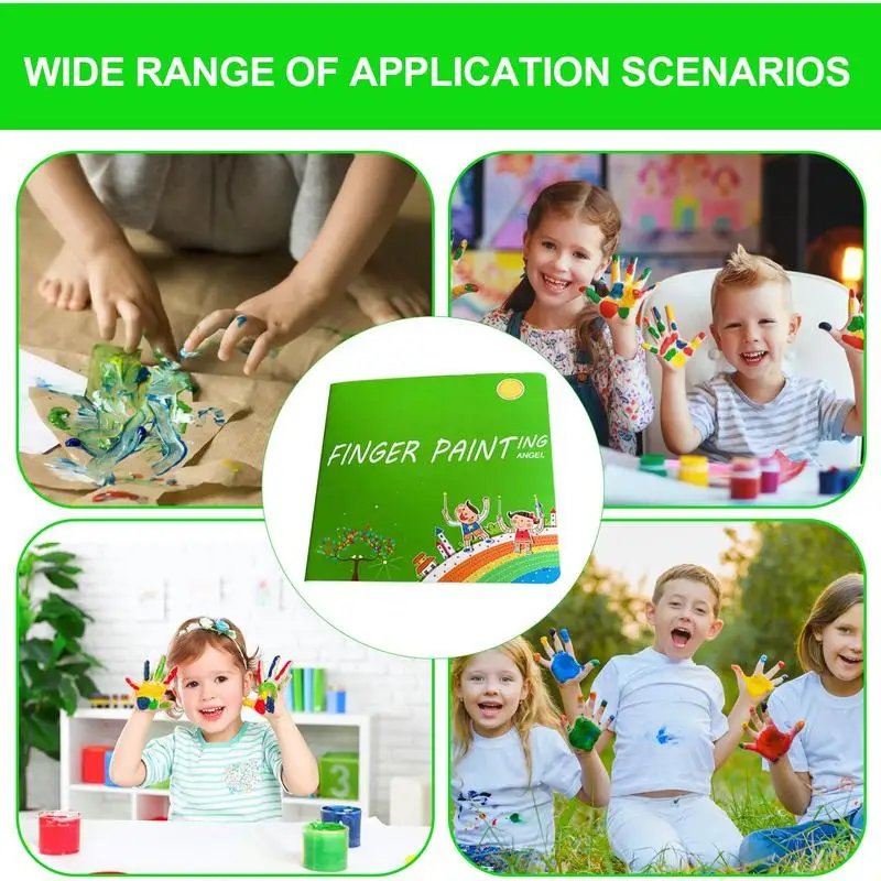 Kids Washable Finger Paint Finger Paint Tool Kit Portable Washable Kids Educational Tool Kit for Children Drawing tool