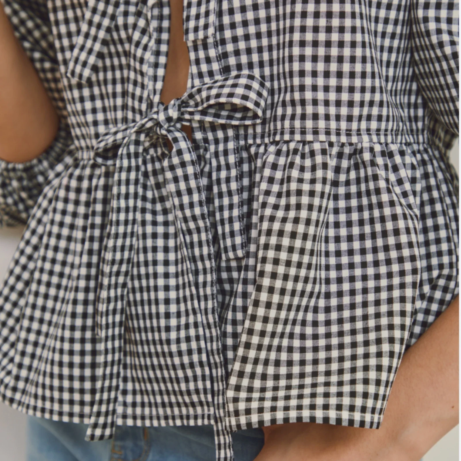 Plus Size Tie Front Babydoll Top - Y2K Short Sleeve Ribbed Cute Tops For Women, XL To 5XL - View #3