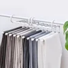 5In1 Magic Trouser Rack Hangers Stainless Steel Folding Pant Rack Tie Hanger Shelves Bedroom Closet Organizer Wardrobe Storage 5
