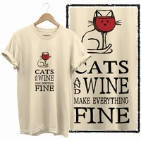 COOLMIND BEIGE cat print exclusive graphic 100% cotton women T shirt big size loose cotton cat lover women tshirt LOVELY cat tee - Image 4