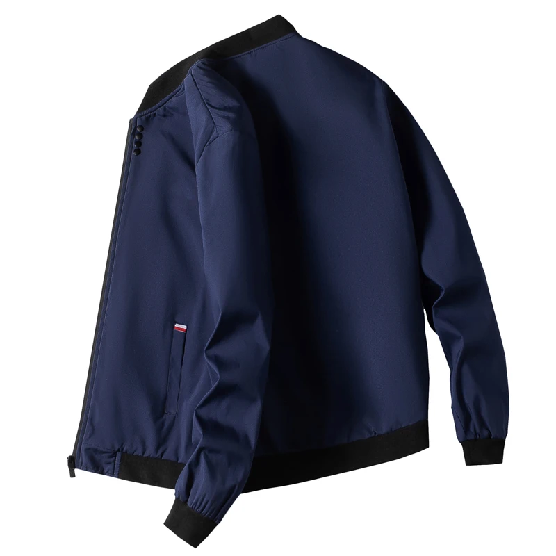 Azul Marino - Chaqueta Deportiva Fina Corta Viento para Hombres