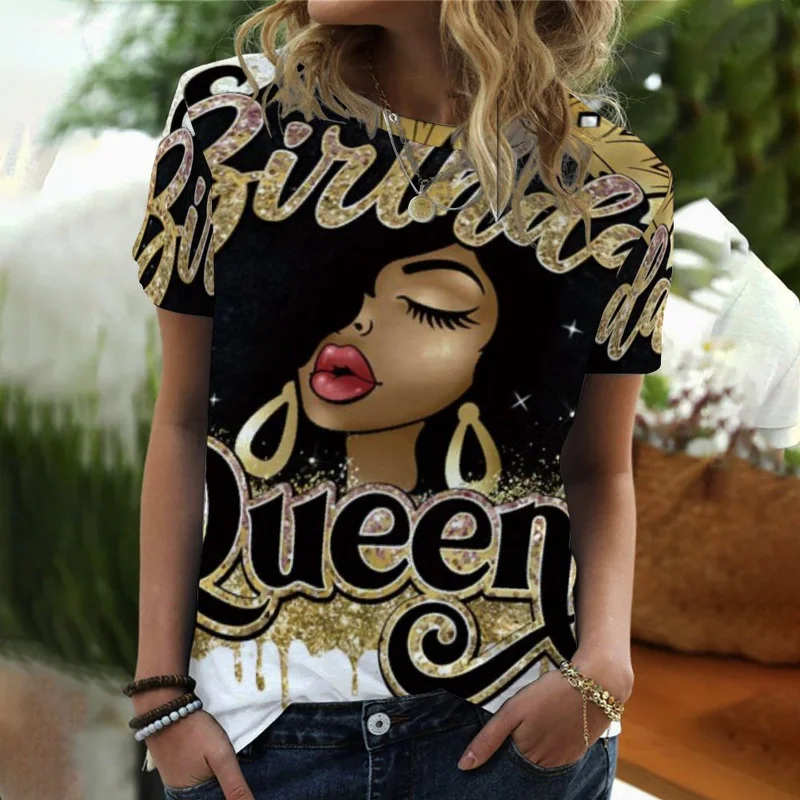 

Watercolor African Girl Sexy 3D Print T Shirt Women Men Summer Casual Tees Tops Fashion Harajuku Streetwear Round Neck T-shirt