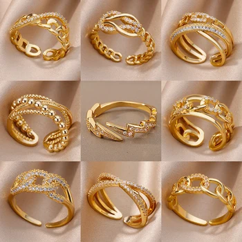 Rings For Women Stainless Steel Gold Plated  Ring