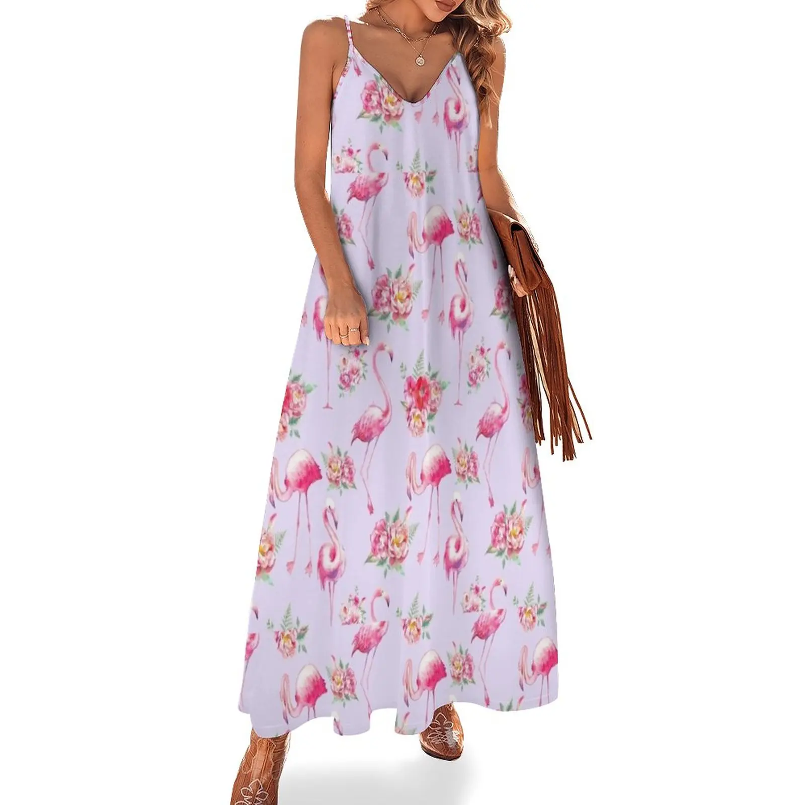 

Flamingos Collection Sleeveless Dress evening dresses women beach dress dresses for woman