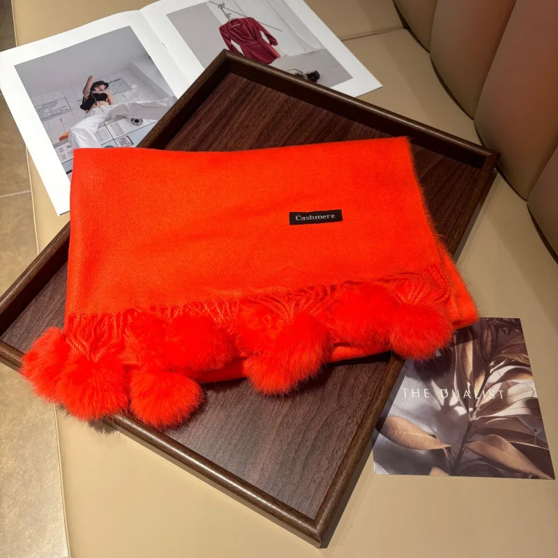 Rabbit fur ball Orange