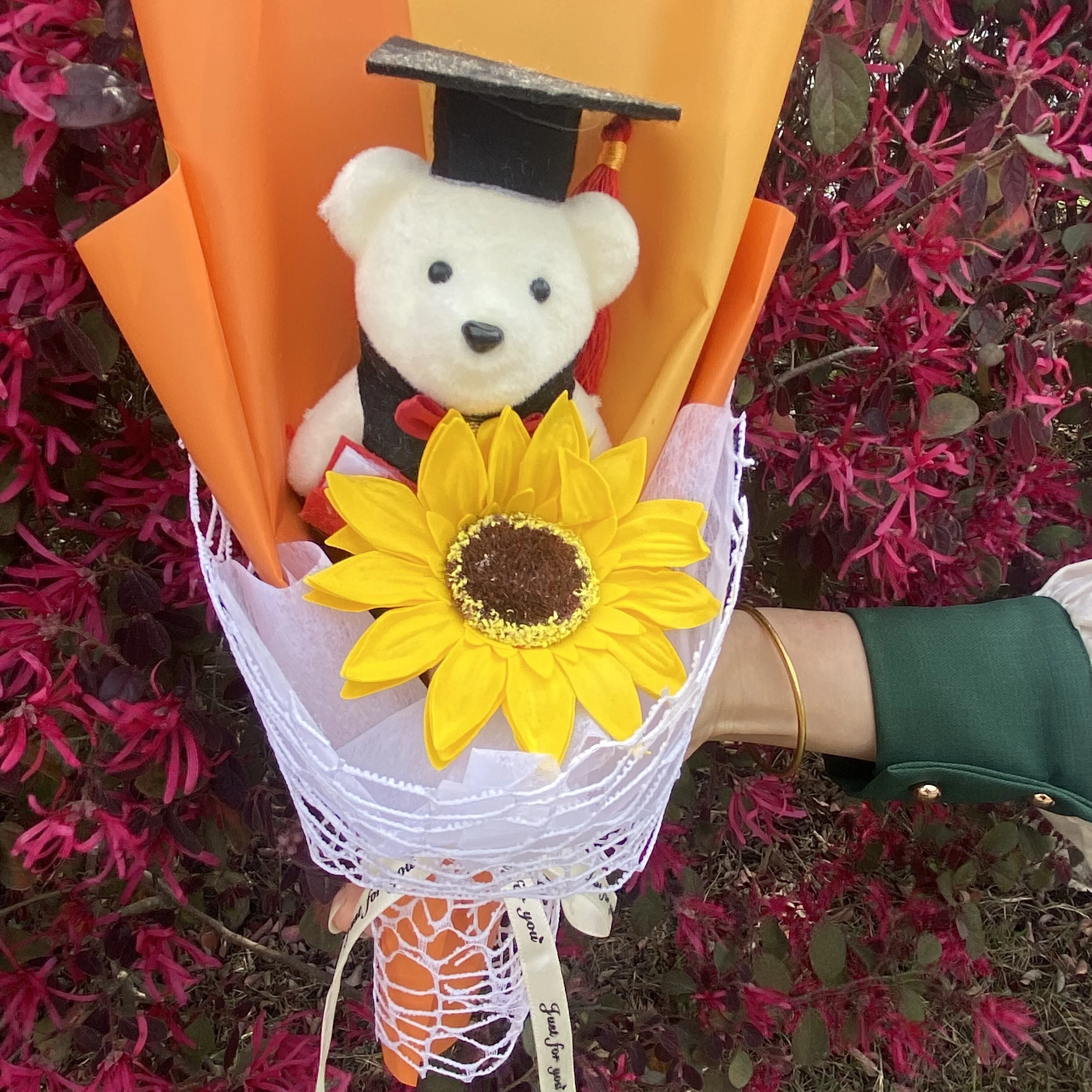 

Graduate Ted Bear Stuffed Animal Plush Toy Lover Rilakkuma With graduation Flower Bouquet Gift Box Birthday Graduation Gifts