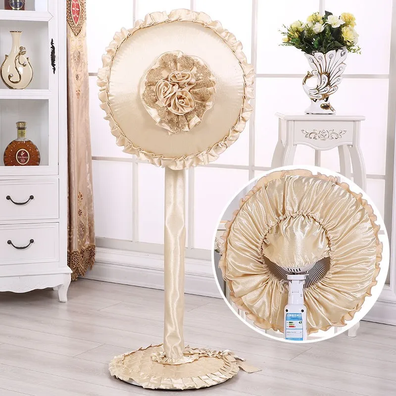 European Dustproof Circular Floor Fan Cover Small Sun Platform Fan Cover Fabric Lace Style Dustproof ZE852