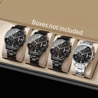 3/4PCS Fashion Men Business Watches Set Luxury Calendar Quartz Watch for Man Clock Montre Homme（Without Box） 1