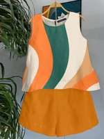 ZANZEA Women 2PCS Short Sets 2025 Summer Printed Tanks Short Suit Holiday Stitching Pleats Outfits Casual Loose Matching Sets - Image 4