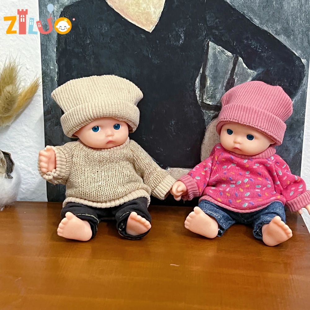 12cm Reborn Dolls Mini Palm Dolls Simulation Baby Dress Up Doll Reborn Doll Girls Boys Toys for Kids 1/12