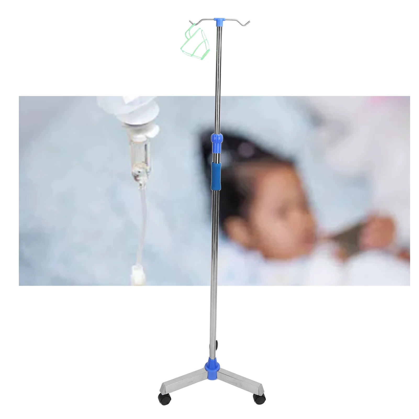 IV Bag Holder IV Stand Pole Thick Rod Removable Design Regulable Height Stable Base Stainless Steel for Hospitals for Clinics 4