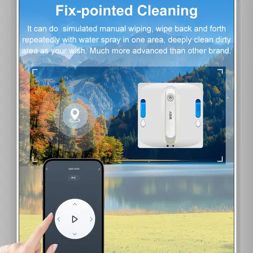 Robot Window Vacuum Cleaner ABIR WD9,4-Way Water Spray, Laser Sensor,9000PA Suction, Low Nosise,Wet Dry Scrape & Wipe in One - Image 5