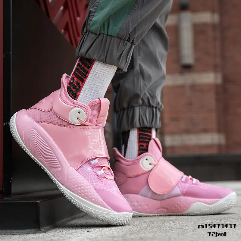 

Couple Men Basketball Training Shoes Pink New Fashion Men's Basketball Sneakers High Top Platform Cushion Men Boy Athletic Shoes