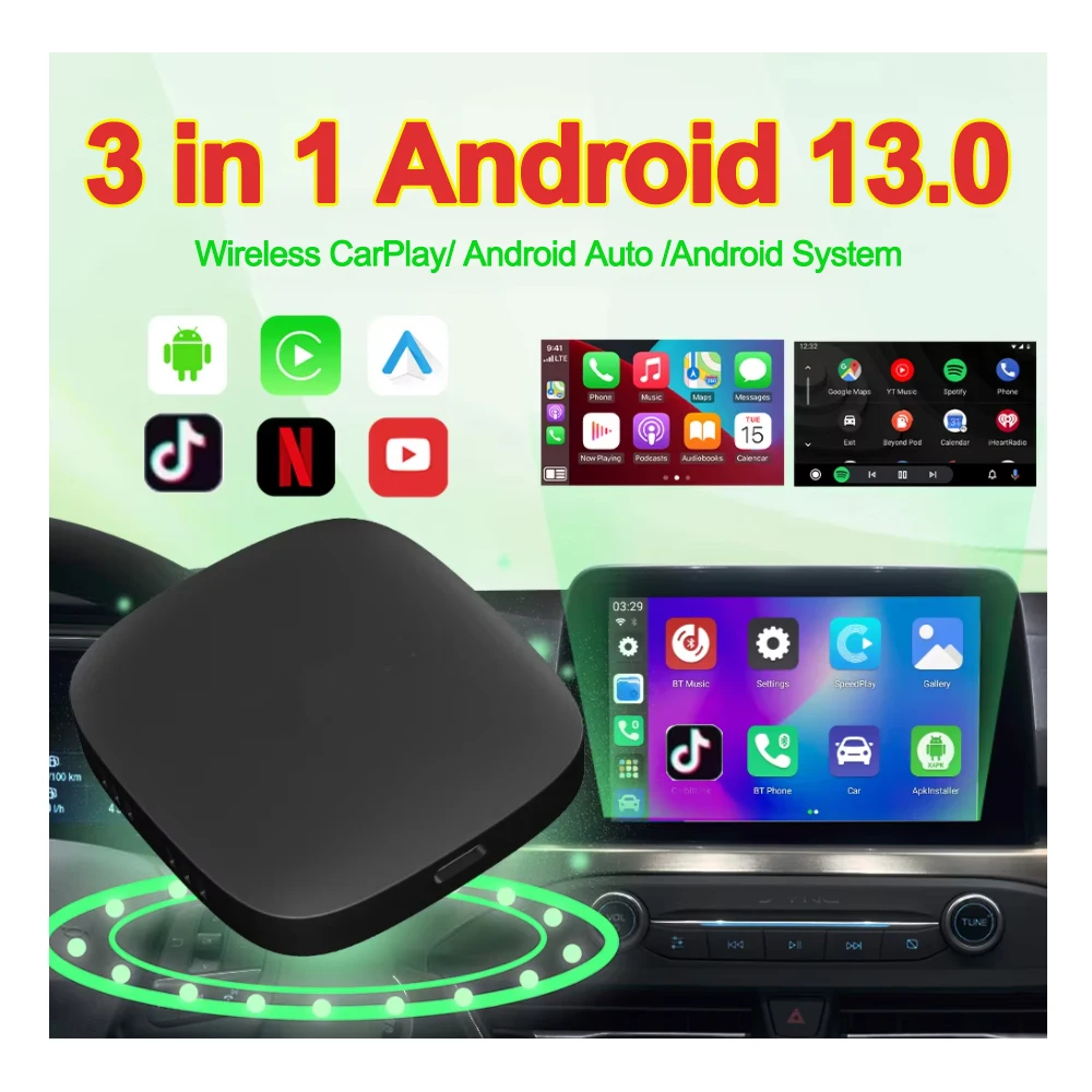 Android 13 Carplay AI Box Wireless Android Auto Smart TV Box