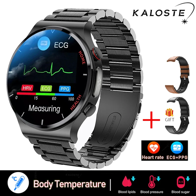 New Health Smart Watch Men ECG+PPG Heart Rate Blood Pressure Watches Body Temperature Fitness Tracker Smartwatch For Samsung+Box 