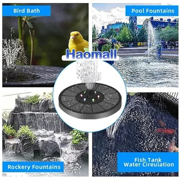Outdoor Solar Water Fountain Floating Bird Bath Garden Pool Pond Waterfall Fountain Solar Panel Powered Water Pump - Image 2