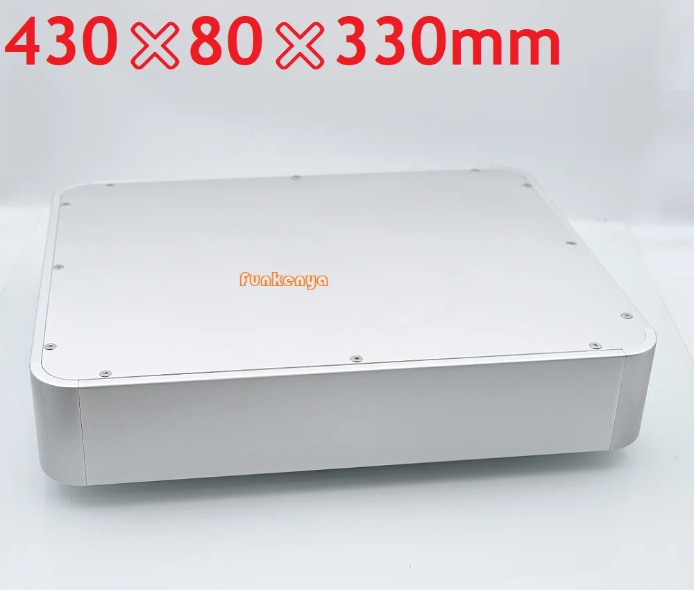

Sandblaste Silver Aluminum Curved Power Amplifier Chassis Tube Amplify Cover Decoding Shell PSU Headphone Amp Case W430 H80 D330