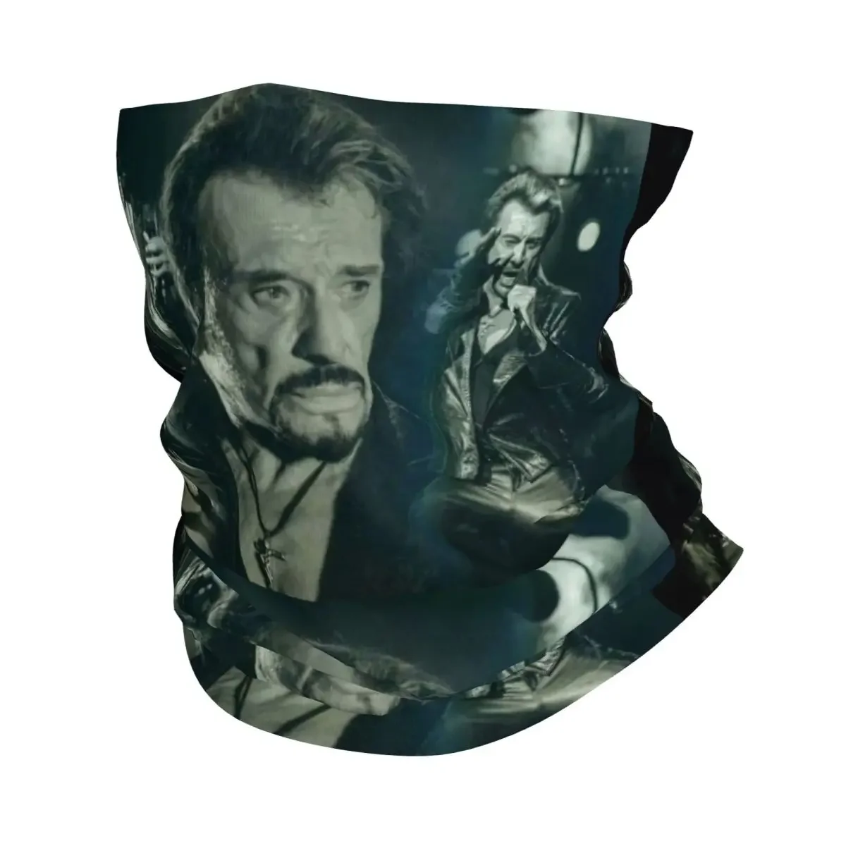 

Johnny Hallyday Rock Music Neck Gaiter Men Women Windproof Winter French Singer Bandana Scarf for Cycling