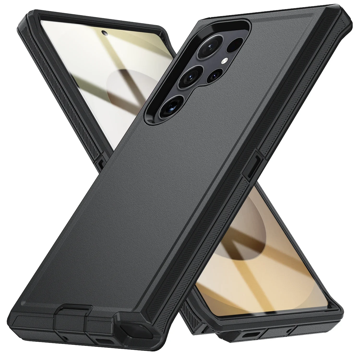 Rugged Military-Grade Shockproof Phone Case with Kickstand - Hard PC+TPU Back Cover