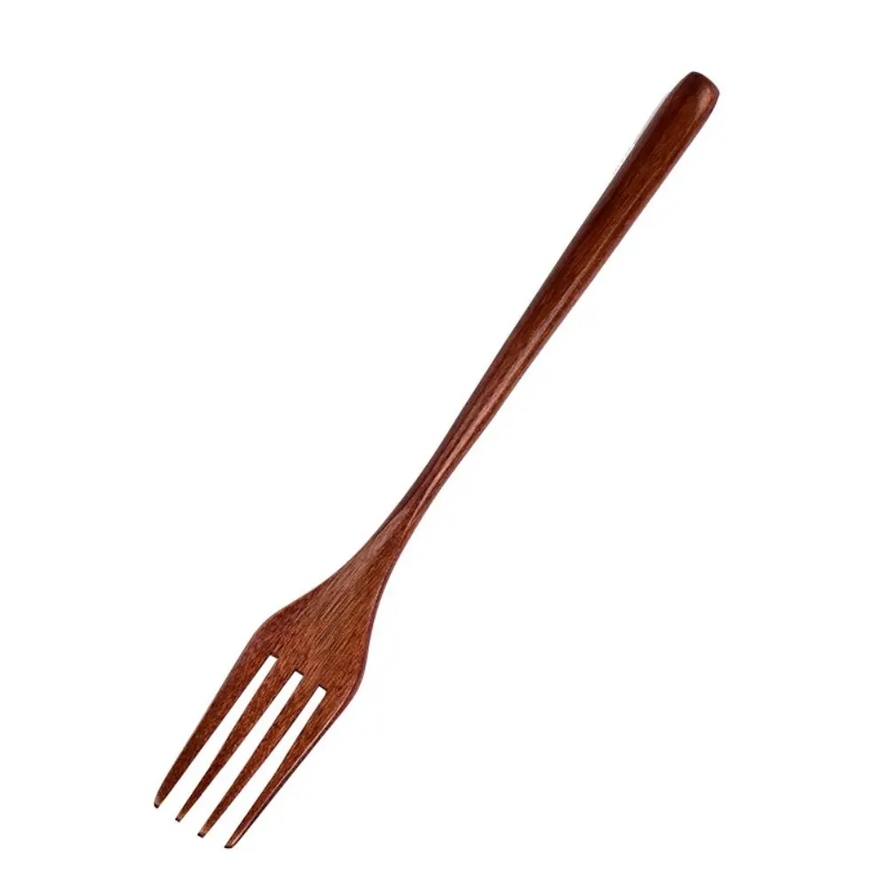 Natural Wooden Spoon Wooden Fork Rice Soups Spoon Utensil Cereal Fork Dinnerware Cutlery Cookware Kitchen Accessories