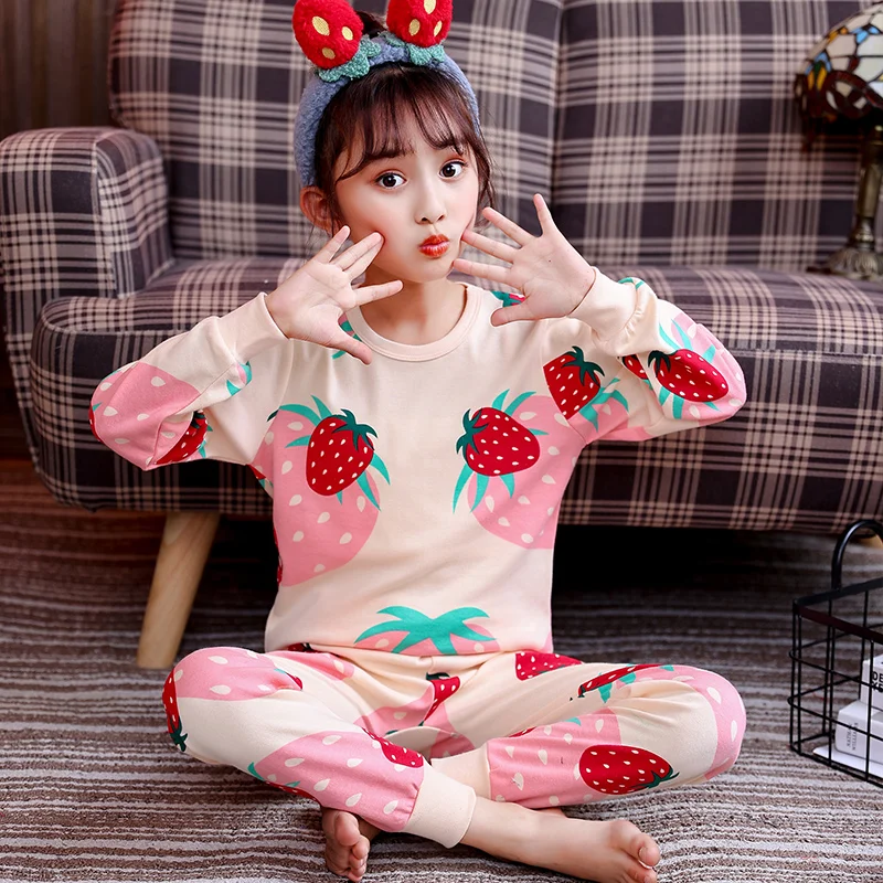 Kids Pajamas Set Girls Groups Animal Cartoon Pajamas Sets For Girls