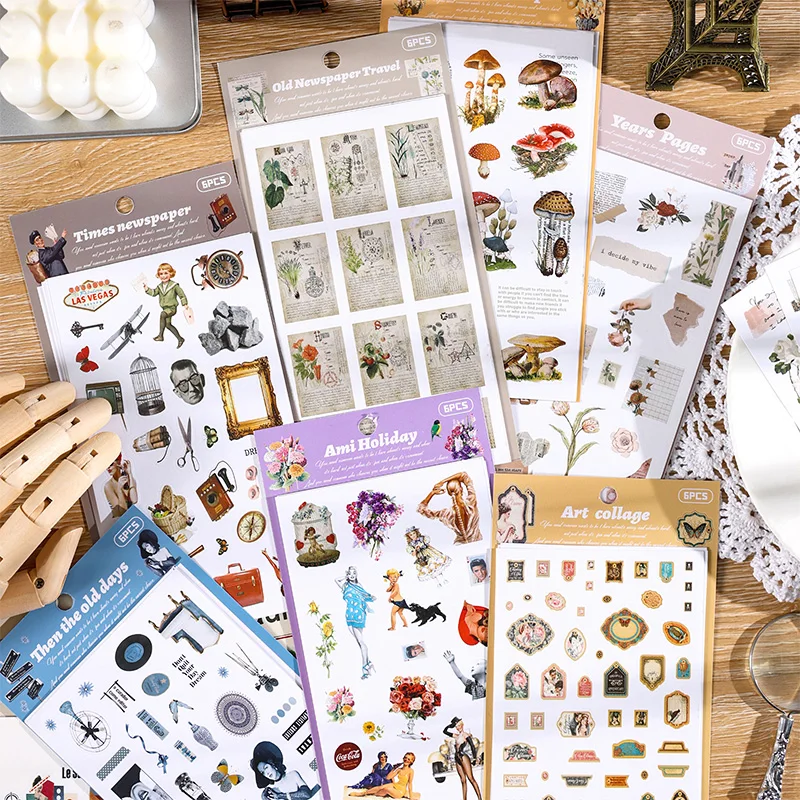 

20packs/LOT Nostalgic scavenger series fresh creative decoration DIY label stickers
