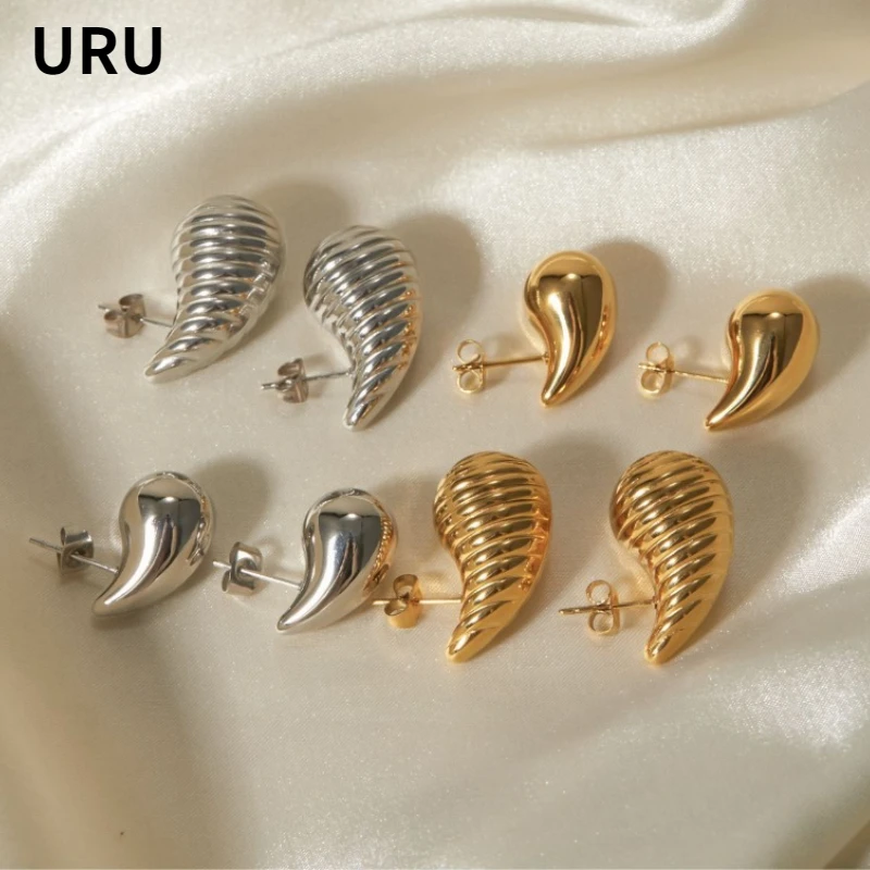 

Fashion Jewelry European and American Design Metal Teardrop Earrings For Women 2024 Trend New Exaggerative Ear Accessories