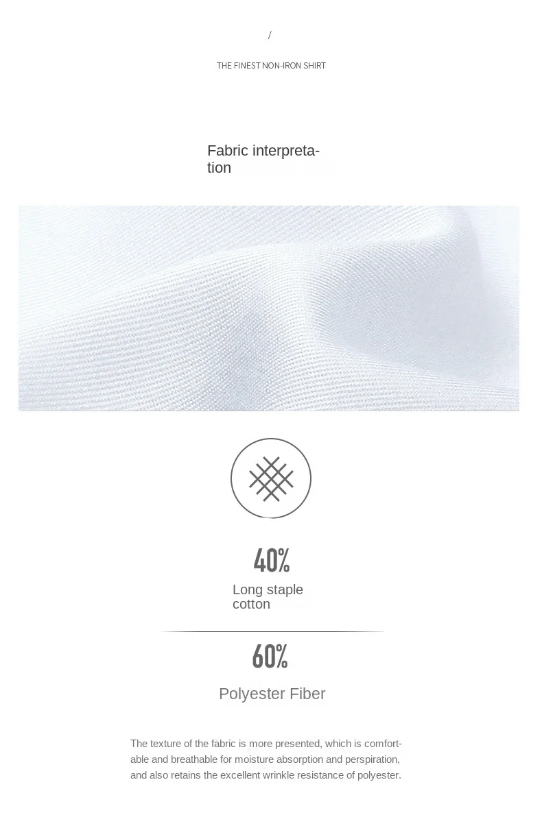 Description Picture 3 of itemShirt men's long sleeved white shirt summer wrinkle resistant breathable sweat absorbing shirt men's inch  wholesale embroidery