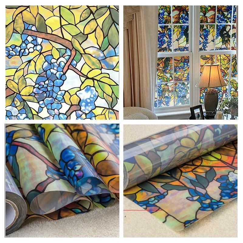 Window Privacy Film Adhesive Film Static Clings 3D Decorative Flower Window Stained Vinyl Glass Christmas Sticker window privacy film window film window sticker