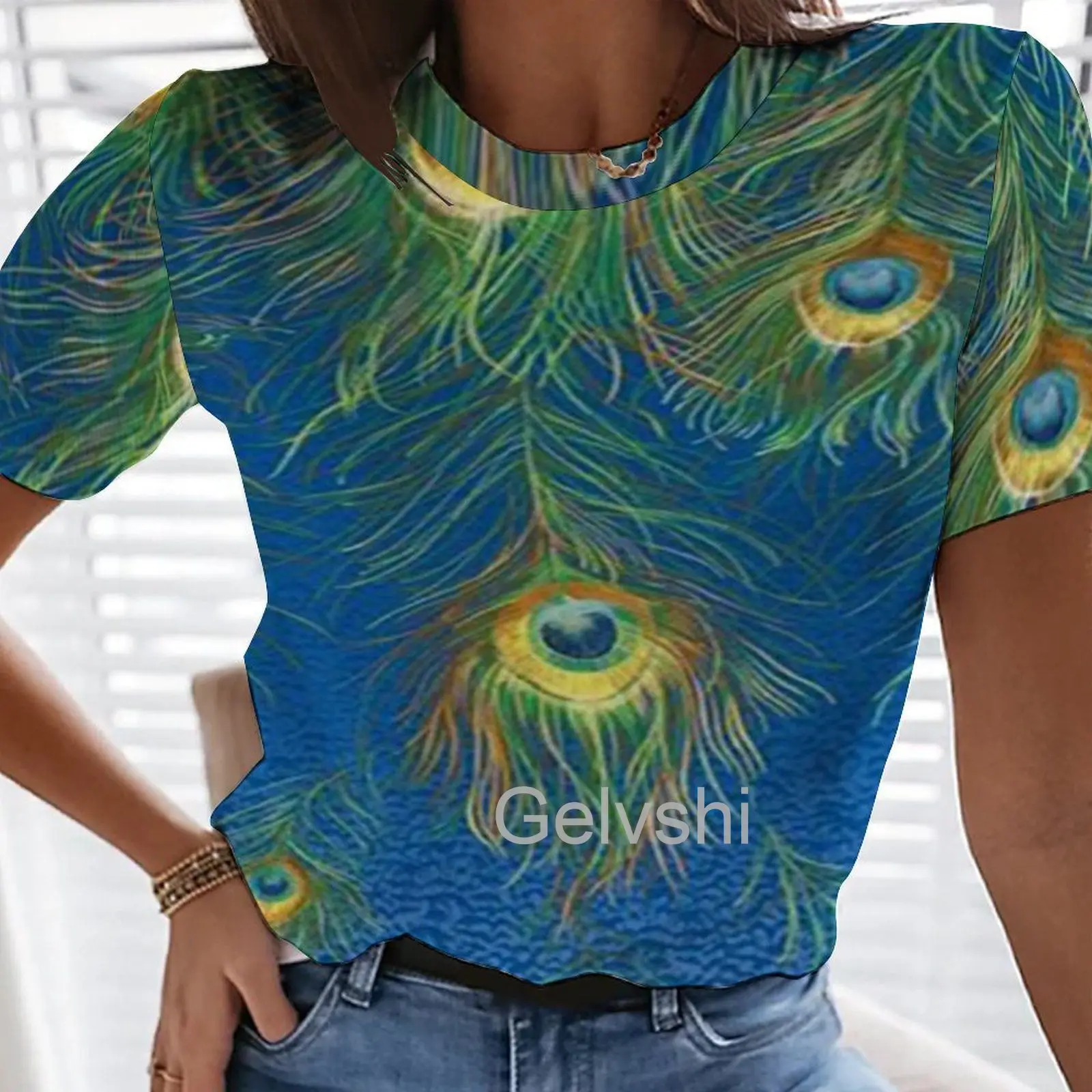 Women T-shirts Floral Gradient 3d Print T Shirt Female Short-sleeve Streetwear y2k Clothes Vintage Stitch Tops Aesthetic Blouses graphic tees