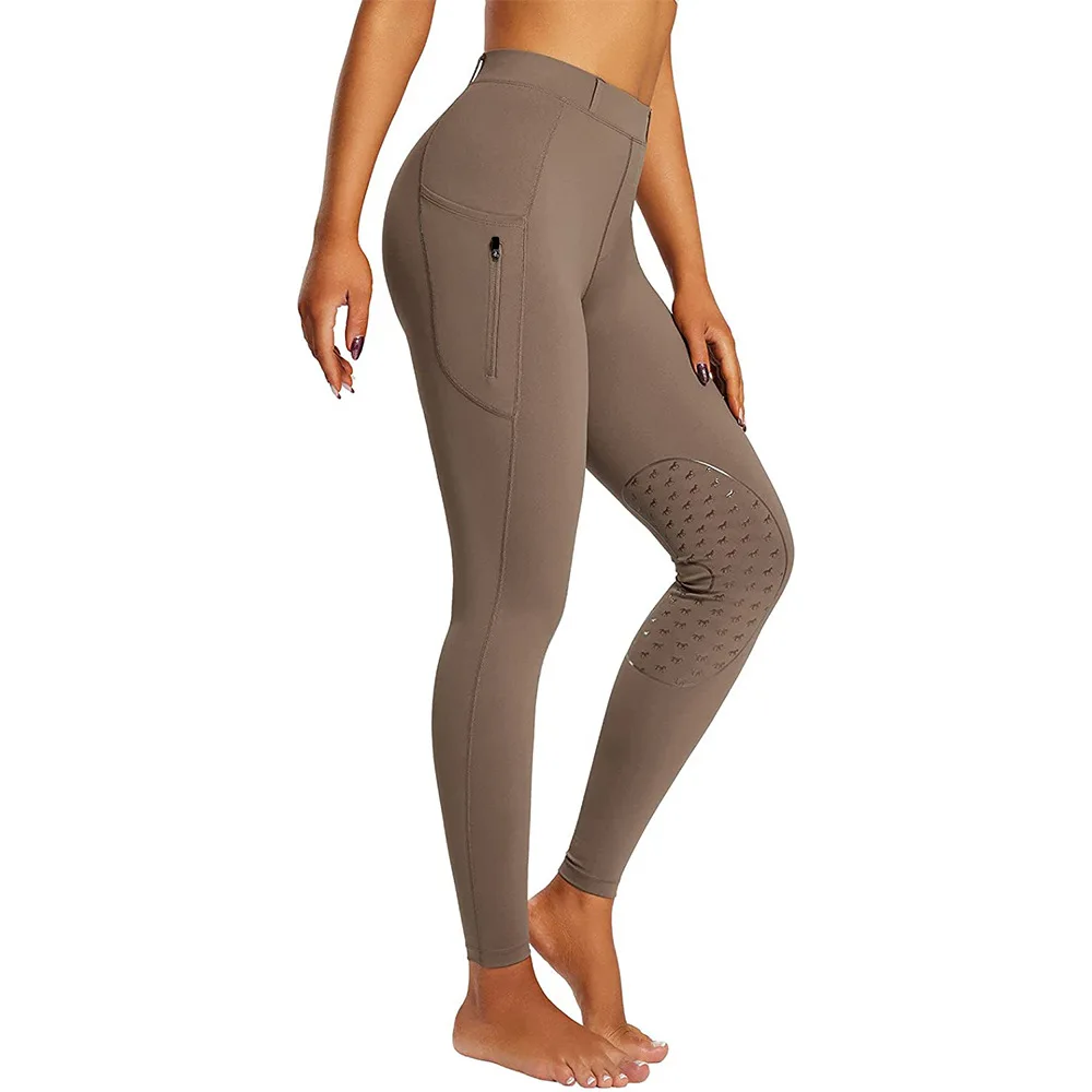 Girls Horse Riding Pants Kids Equestrian Breeches Belt Loops Knee-Patch Women's Tights Equestrian BreechesTights Zipper Pocket 2