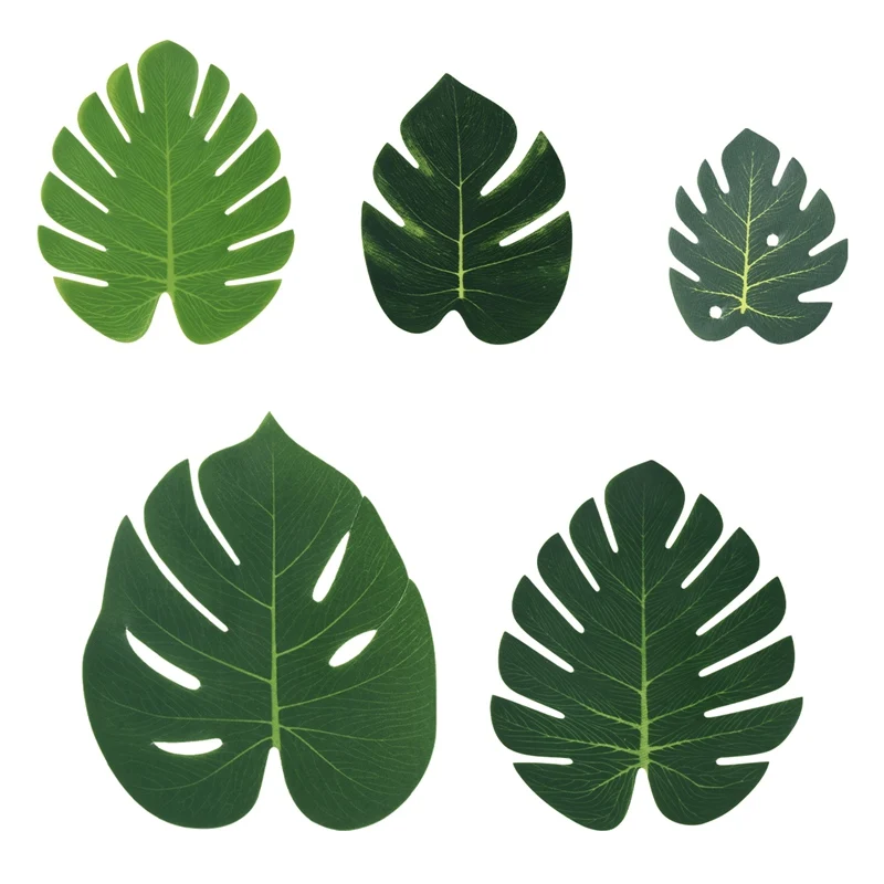 Artificial
  Tropical Palm Leaves: Jungle Party Safari Hawaiian Table Decor