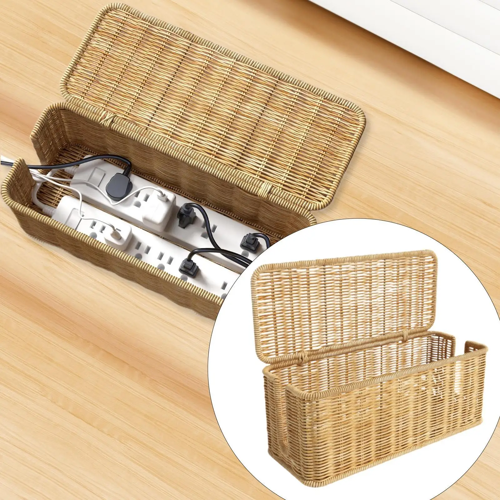 Cable Management Box Cable Organizer 2 Open Slots Dustproof Breathable Box for