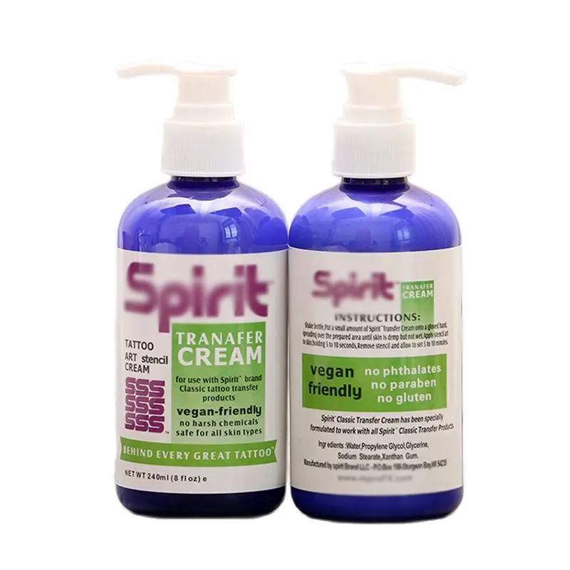 Pump Type Tattoo Transfer Gel Solution 240ml, Perfect for Sharp, Dark & Clean Stencils, Tattoo Pattern Transfer Gel