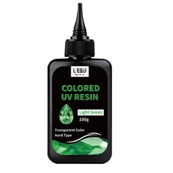 Vibrant 12 - Color Odorless Transparent UV Resin Crafting Kit (Light green)