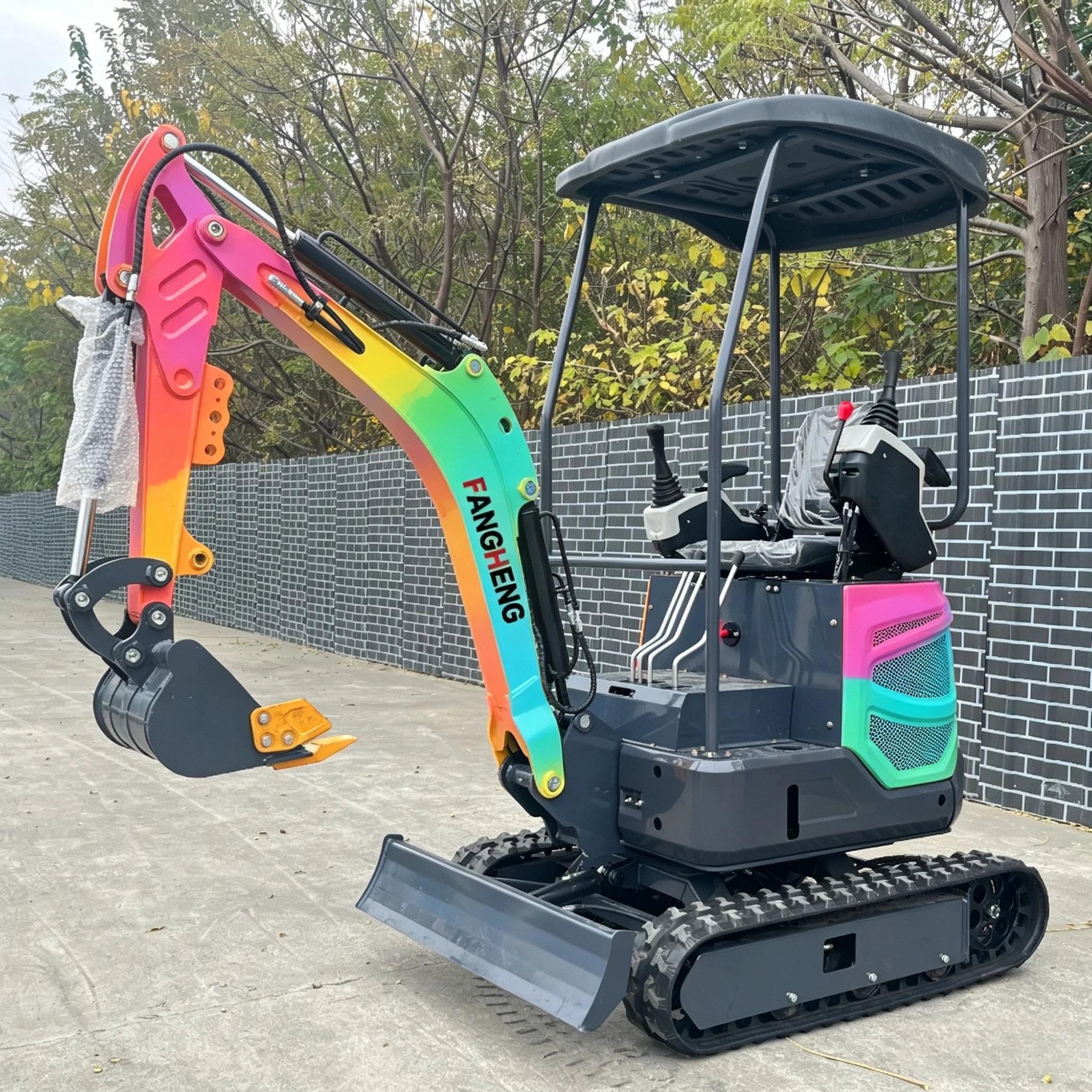 Free shipping excavator small mini excavator farm garden bagger machine digger with cab 1 ton excavator 2ton Customization
