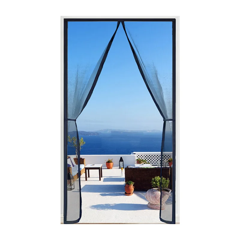 Schermo magnetico per porta Zanzariera per insetti Tenda per insetti volanti neri Chiusura automatica Maglia invisibile per cucina soggiorno interno 1