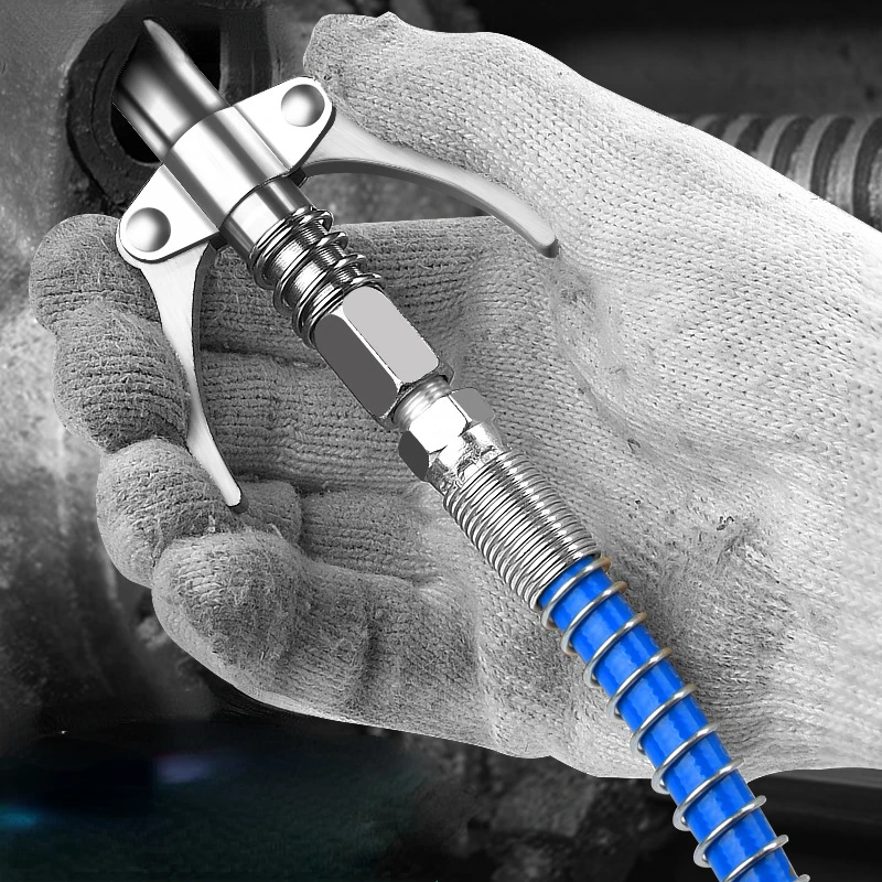 Double Handle Grease Gun Coupler Locking Pliers Type Oil Injection