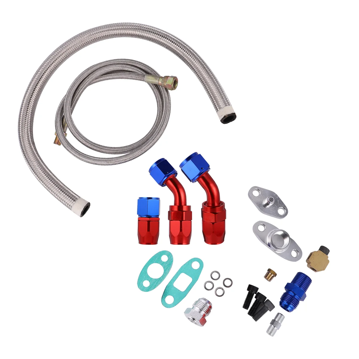 

Car Oil Inlet Feed Line Turbocharger Drain Fitting Accessory Aluminum Alloy
