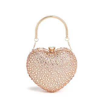 Luxury Crystal Heart Clutch